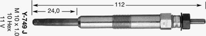 NGK Y 749 J - Kvēlsvece ps1.lv