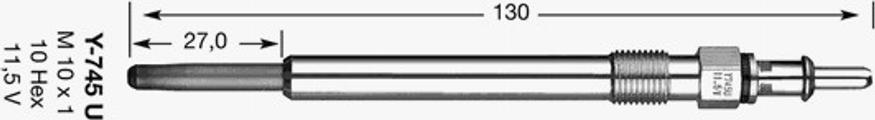 NGK Y-745U - Kvēlsvece ps1.lv
