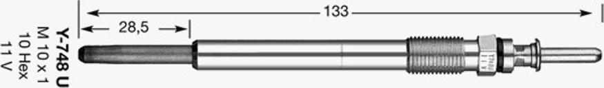 NGK Y-748U - Kvēlsvece ps1.lv