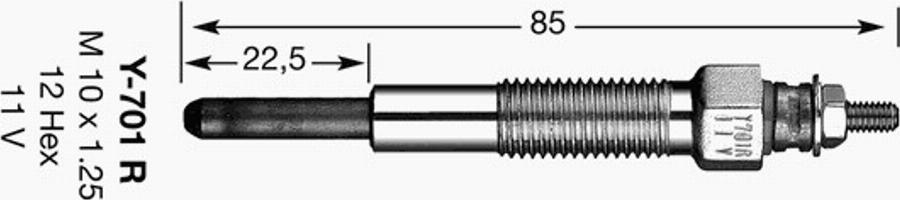 NGK Y-701 R - Kvēlsvece ps1.lv