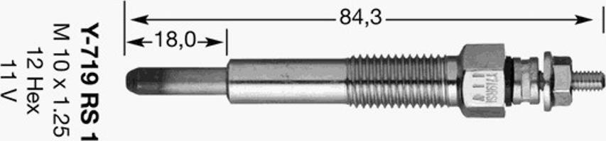 NGK Y-719RS1 - Kvēlsvece ps1.lv