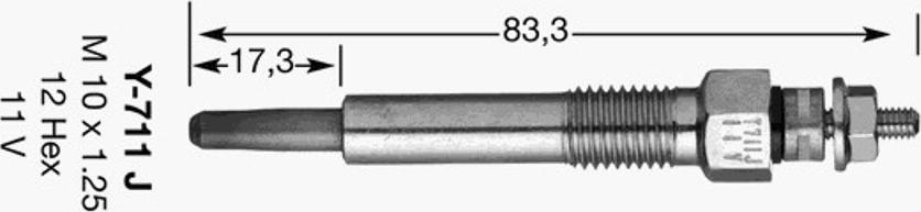 NGK Y-711J - Kvēlsvece ps1.lv