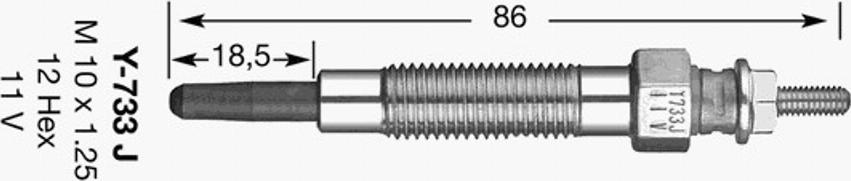 NGK Y-733J - Kvēlsvece ps1.lv