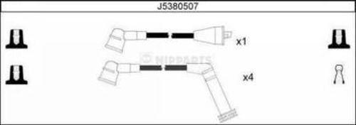 Nipparts J5380507 - Augstsprieguma vadu komplekts ps1.lv