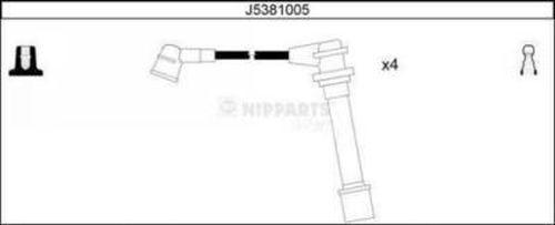 Nipparts J5381005 - Augstsprieguma vadu komplekts ps1.lv