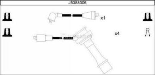 Nipparts J5388006 - Augstsprieguma vadu komplekts ps1.lv