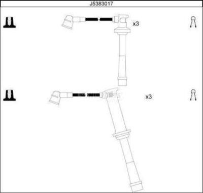 Nipparts J5383017 - Augstsprieguma vadu komplekts ps1.lv