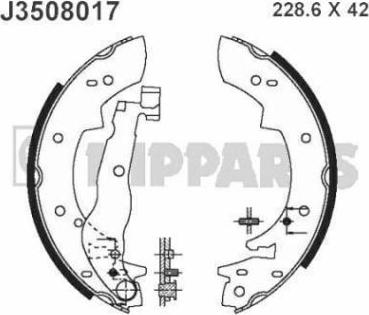 Nipparts J3508017 - Bremžu loku komplekts ps1.lv