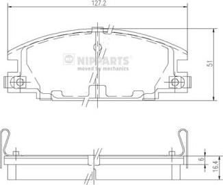 Nipparts J3609004 - Bremžu uzliku kompl., Disku bremzes ps1.lv