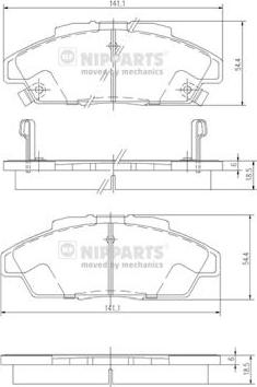 Nipparts J3604052 - Bremžu uzliku kompl., Disku bremzes ps1.lv