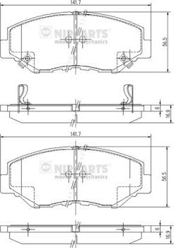 Nipparts J3604061 - Bremžu uzliku kompl., Disku bremzes ps1.lv