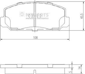 Nipparts J3604006 - Bremžu uzliku kompl., Disku bremzes ps1.lv