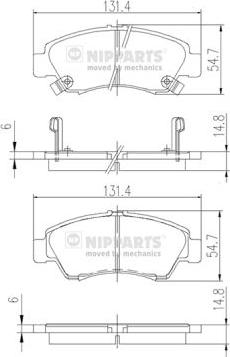 Nipparts J3604034 - Bremžu uzliku kompl., Disku bremzes ps1.lv