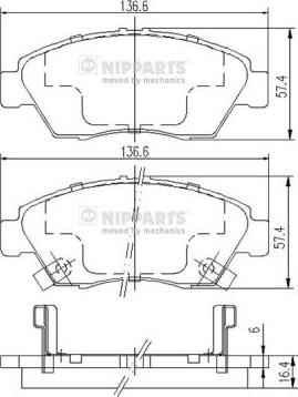 Nipparts J3604033 - Bremžu uzliku kompl., Disku bremzes ps1.lv