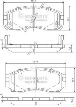 Nipparts J3605030 - Bremžu uzliku kompl., Disku bremzes ps1.lv