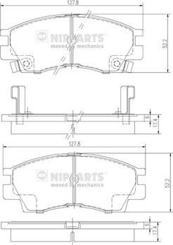 Nipparts J3605029 - Bremžu uzliku kompl., Disku bremzes ps1.lv