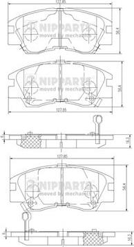 Nipparts J3605027 - Bremžu uzliku kompl., Disku bremzes ps1.lv