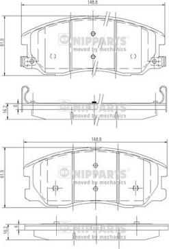 Nipparts J3600913 - Bremžu uzliku kompl., Disku bremzes ps1.lv