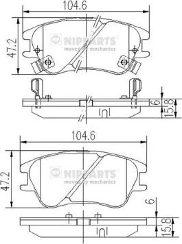 Nipparts J3600540 - Bremžu uzliku kompl., Disku bremzes ps1.lv