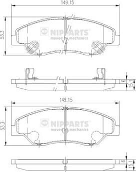 Nipparts J3600309 - Bremžu uzliku kompl., Disku bremzes ps1.lv