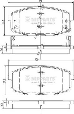 Nipparts J3600319 - Bremžu uzliku kompl., Disku bremzes ps1.lv