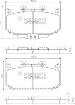 Nipparts J3601047 - Bremžu uzliku kompl., Disku bremzes ps1.lv