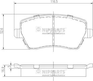 Nipparts J3601085 - Bremžu uzliku kompl., Disku bremzes ps1.lv