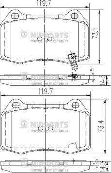 Nipparts J3601083 - Bremžu uzliku kompl., Disku bremzes ps1.lv