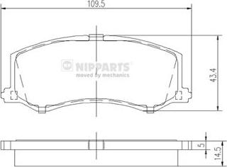 Nipparts J3608010 - Bremžu uzliku kompl., Disku bremzes ps1.lv