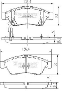 Nipparts J3608024 - Bremžu uzliku kompl., Disku bremzes ps1.lv