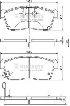 Nipparts J3608021 - Bremžu uzliku kompl., Disku bremzes ps1.lv