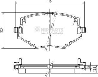 Nipparts J3603044 - Bremžu uzliku kompl., Disku bremzes ps1.lv