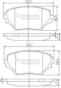 Nipparts J3602095 - Bremžu uzliku kompl., Disku bremzes ps1.lv