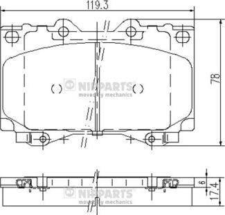 Nipparts J3602097 - Bremžu uzliku kompl., Disku bremzes ps1.lv