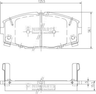 Nipparts J3602045 - Bremžu uzliku kompl., Disku bremzes ps1.lv