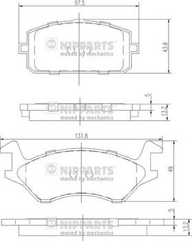 Nipparts J3602041 - Bremžu uzliku kompl., Disku bremzes ps1.lv