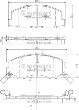 Nipparts J3602042 - Bremžu uzliku kompl., Disku bremzes ps1.lv