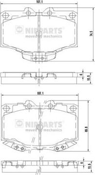 Nipparts J3602056 - Bremžu uzliku kompl., Disku bremzes ps1.lv