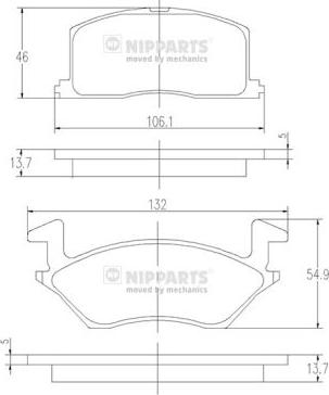 Nipparts J3602057 - Bremžu uzliku kompl., Disku bremzes ps1.lv