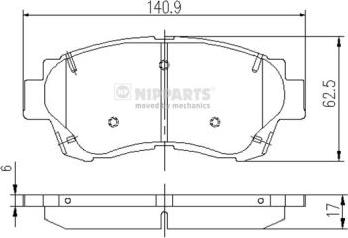 Nipparts J3602060 - Bremžu uzliku kompl., Disku bremzes ps1.lv