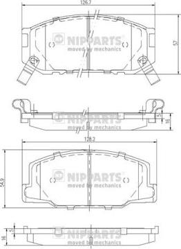 Nipparts J3602031 - Bremžu uzliku kompl., Disku bremzes ps1.lv