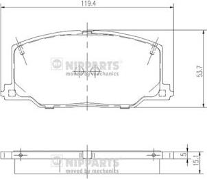 Nipparts J3602037 - Bremžu uzliku kompl., Disku bremzes ps1.lv