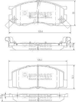 Nipparts J3602074 - Bremžu uzliku kompl., Disku bremzes ps1.lv