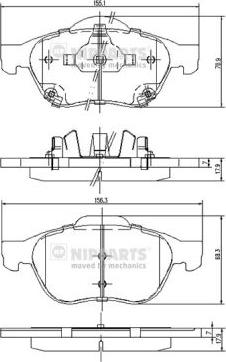 Nipparts J3602115 - Bremžu uzliku kompl., Disku bremzes ps1.lv