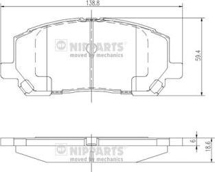 Nipparts J3602118 - Bremžu uzliku kompl., Disku bremzes ps1.lv