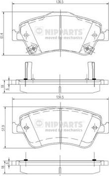 Nipparts J3602124 - Bremžu uzliku kompl., Disku bremzes ps1.lv