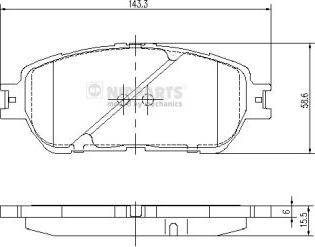 Nipparts J3602121 - Bremžu uzliku kompl., Disku bremzes ps1.lv