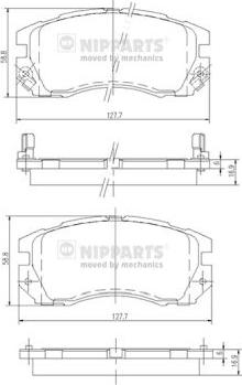 Nipparts J3607009 - Bremžu uzliku kompl., Disku bremzes ps1.lv