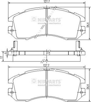 Nipparts J3607005 - Bremžu uzliku kompl., Disku bremzes ps1.lv