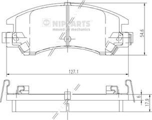 Nipparts J3607003 - Bremžu uzliku kompl., Disku bremzes ps1.lv